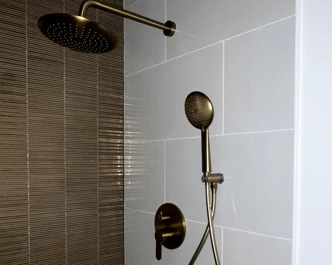a recently installed shower